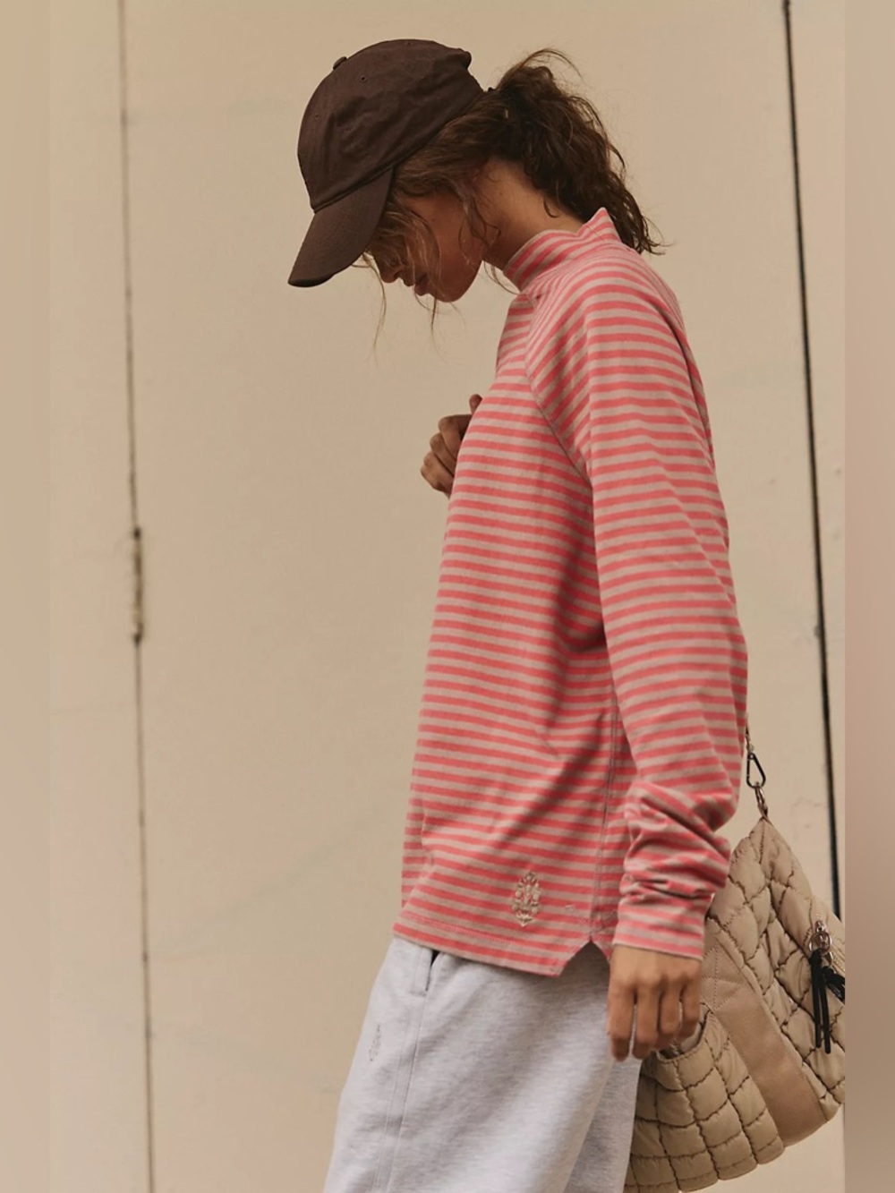 Free People Movement Restoration Yarn Dye Stripe Layer Sailor Stripe Sand Size M - Picture 2 of 11